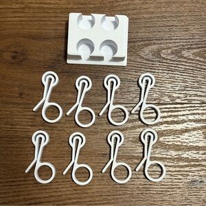 Chip Bag Clips with Magnetic Refrigerator Holder 8 White Clips 3D Printed NEW